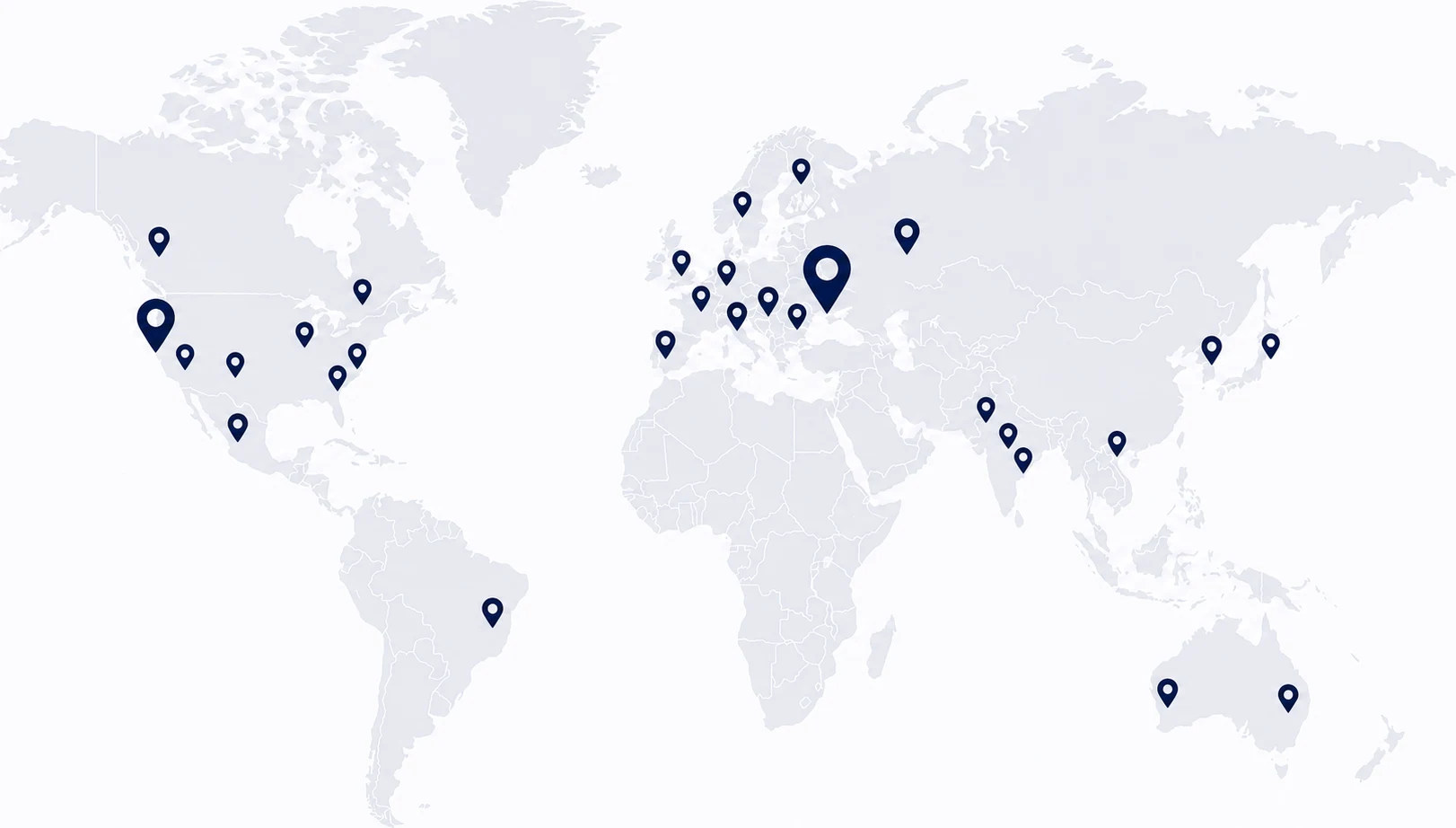 Locations of CreateGo clients around the world